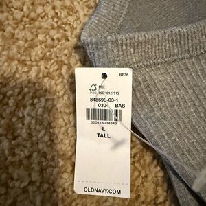 Old Navy Light Gray Ribbed Tank - Scoop Neck